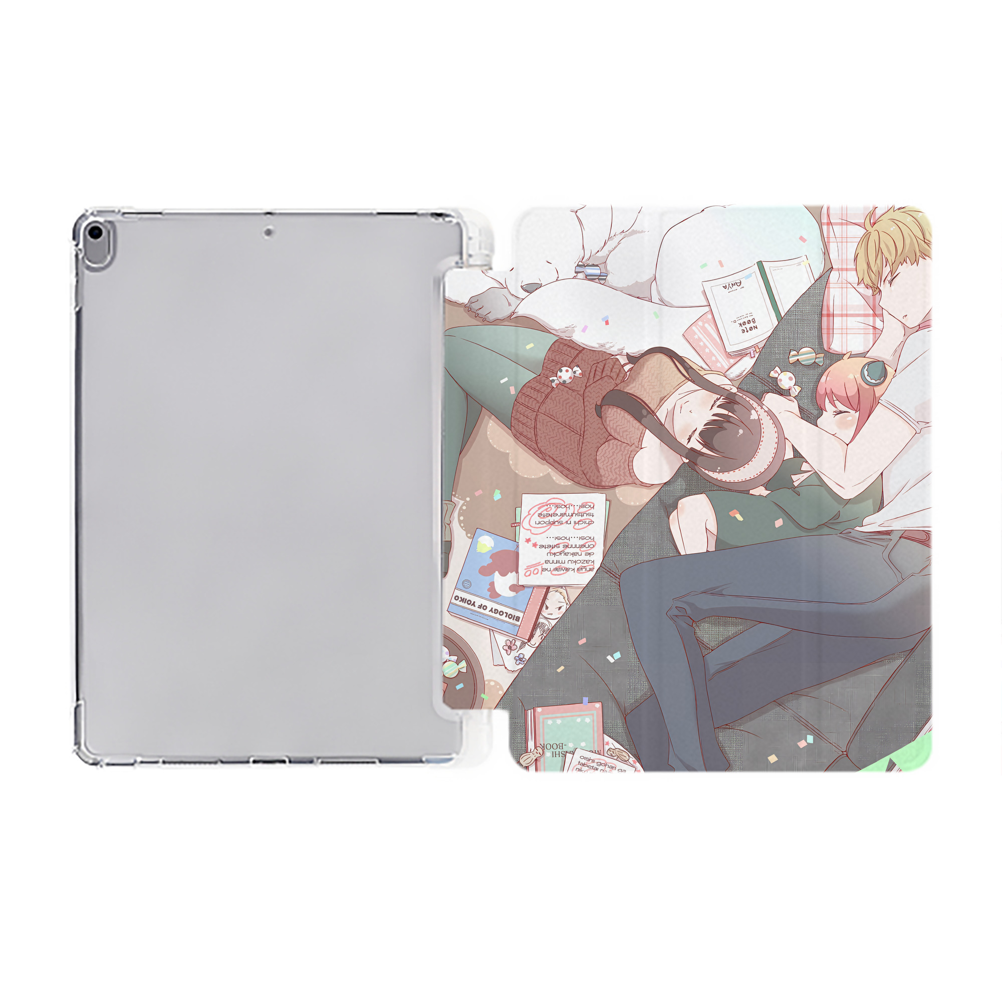 （画像用） SPY×FAMILY间谍家家酒 IPad ケース ペン収納付き 三つ折りスタンド PUレザー×シリコン 対応機種9.5/10.5/10.9インチ